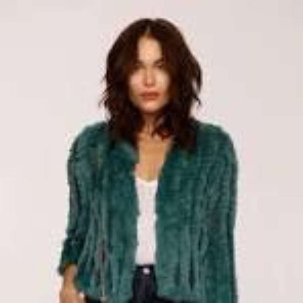 Heartloom Rosa Fur Jacket Emerald Green - Medium